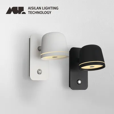 Aisilan LED Dimmable Wall Lamp with touch Switch Adjust Brightness and 3-CCT Rotation Wall reading Sconce for Bedside bedroom