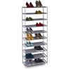 Relaxdays - Stoff Schuhregal Stecksystem, 10 Ebenen, für 30 Paar Schuhe, Schuhständer hoch, HxBxT: