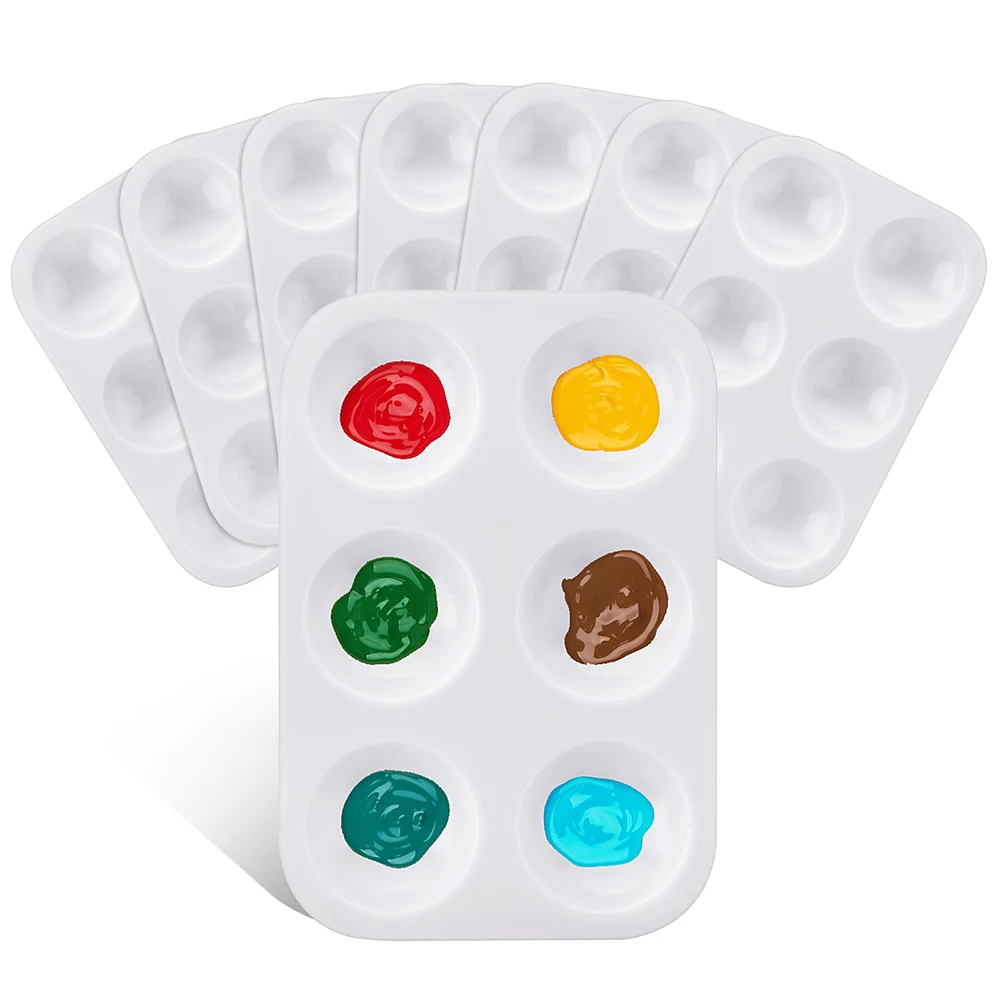 Palette de plateaux de peinture, Mini plateau de Palette de peinture aquarelle en plastique de 6 puits pour la peinture artistique et la classe d'artisanat de bricolage, 2/3/8/20/30 pièces