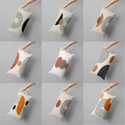 Einfacher langer Kissenbezug mit geometrischem Muster, 50 x 70 cm, für Zimmer, Sofa, Nickerchen, Image