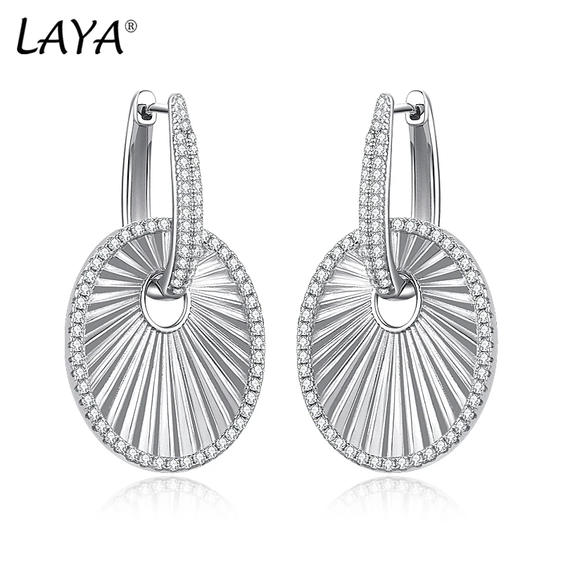 LAYA 100% 925 Sterling Silber Tropfen Ohrring Für Frauen Plain Silber Piercing Ohr Clips Big Rock Punk Luxus Erklärung Schmuck