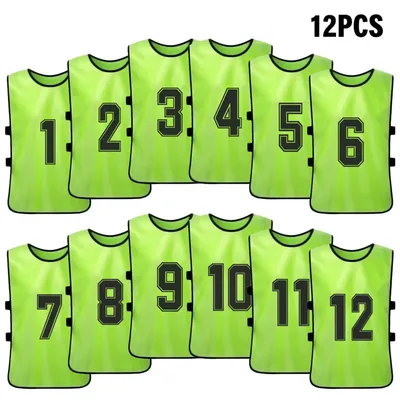 6/12PCS Kid's Football Pinnies Quick Dry Soccer Jersey Youth Sports Scrimmage Basketball Team