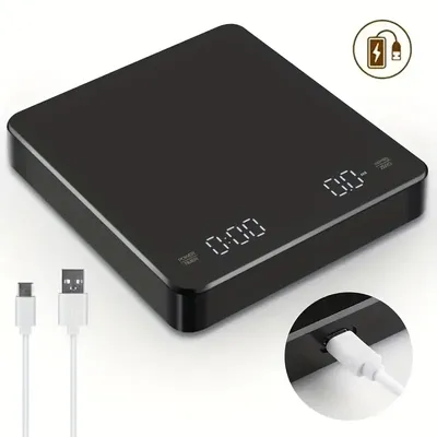 Digital Coffee Scale with Timer LED Screen Espresso USB 3kg Max.Weighing 0.1g High Precision