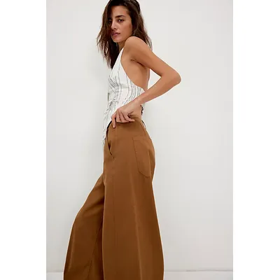 We The Free Rylee Chino Trousers at Free People in English Khaki, Size: US 4