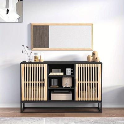 TEMU Sideboard Black 105x30x65 Cm Wood Material Image