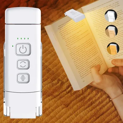 Reading Light Book Lights for Reading in Bed Rechargeable Reading Lamp with 3 Color Mode 5 Brightness for Kids Nighttime Readers