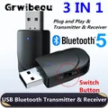 Ricevitore trasmettitore Bluetooth USB adattatore Bluetooth 5.0 Wireless Jack AUX Stereo da 3.5mm per adattatore musicale per auto per cuffie TV PC