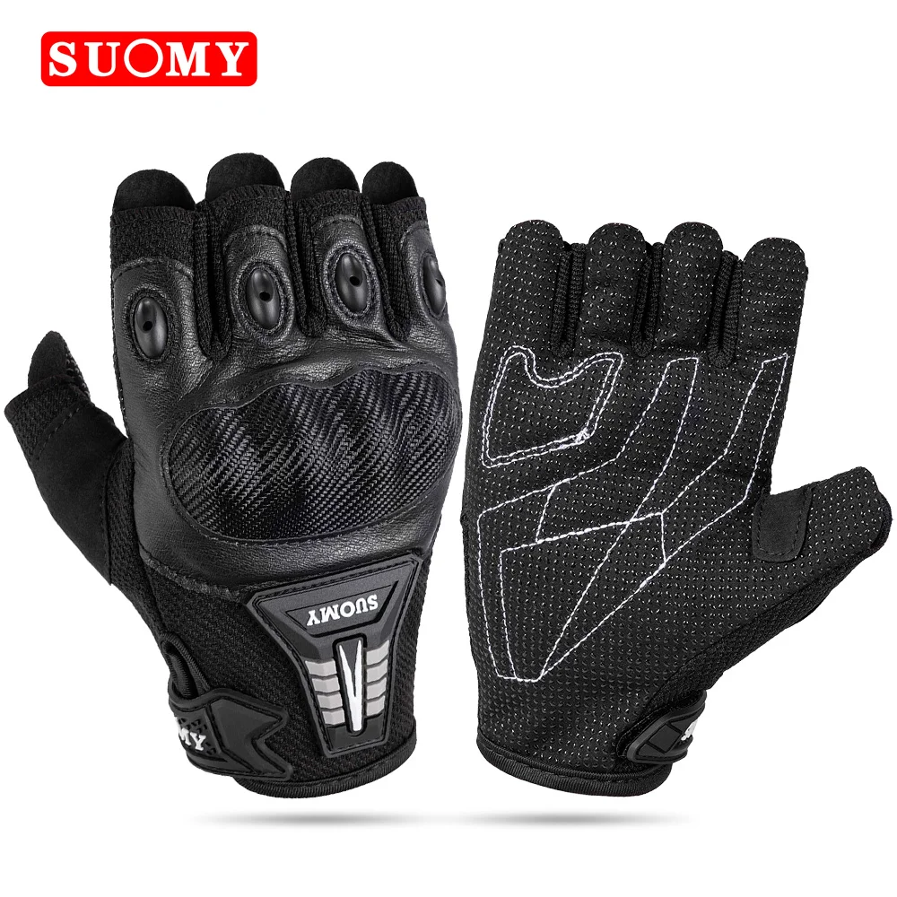 SUOMY été demi doigt Moto gants pleine paume antidérapant Guantes Moto Moto sans doigts gant Moto cyclisme motard course