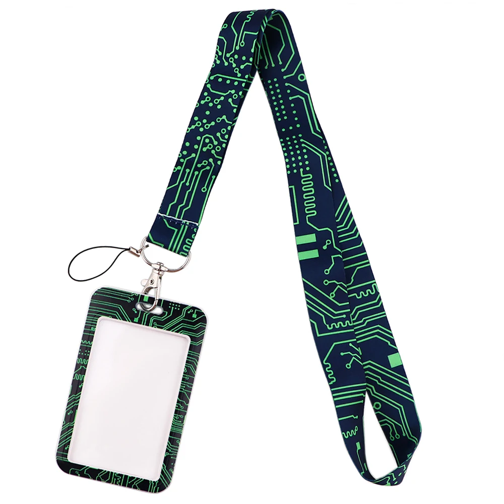 DZ1708 Chip Computer Motherboard Keychain Ribbon Lanyard for Keys ID Card Straps Hanging Rope Lariat Programmer Badge Holder