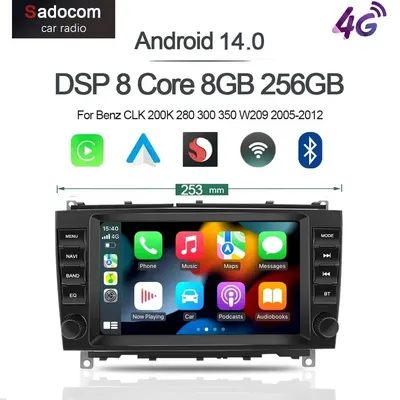 720P Carplay 8" Android 13.0 8G+256G Car DVD Player Autoradio GPS navigation For Benz CLK 200K 280