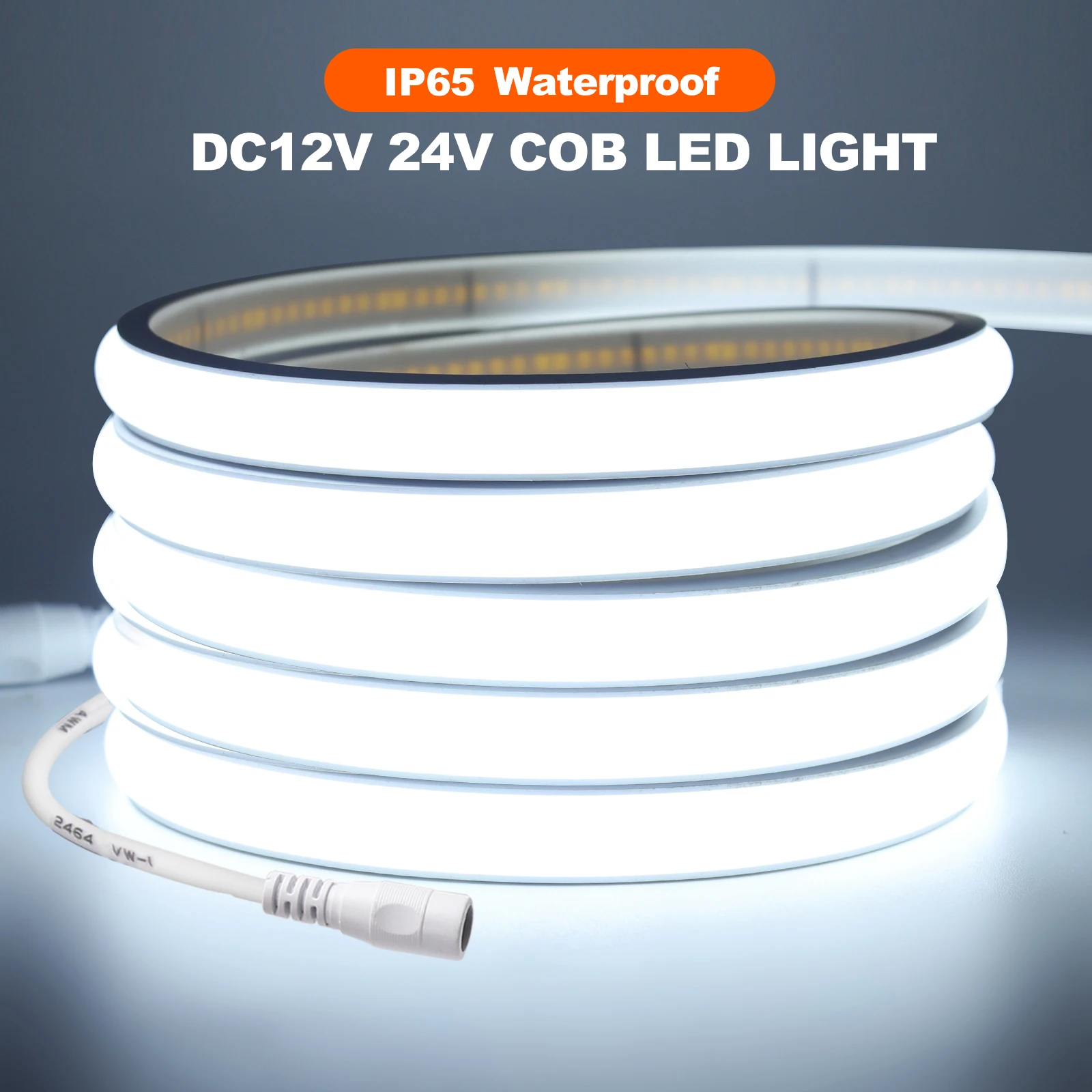 12V 24V 320Leds/M COB Neon Streifen Wasserdicht 3000K 4000K 6000K Home Decor Hohe helle Flexible Band Seil LED Licht 0,5M-20M Image