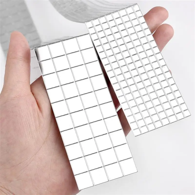 3D selbst klebende echte Glas Handwerk Mini quadratische Spiegel Mosaik fliesen Aufkleber Badezimmer DIY handgemachte Handwerk Home Dekoration machen