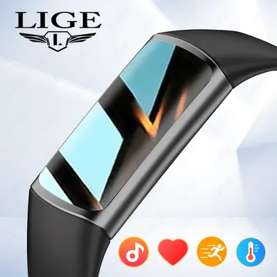 LIGE Outdoor Sport Smart Armband Fitness Tracker Uhr Für Mann Frauen AMOLED Bildschirm Wasserdichte Smart Armband Für Android IOS