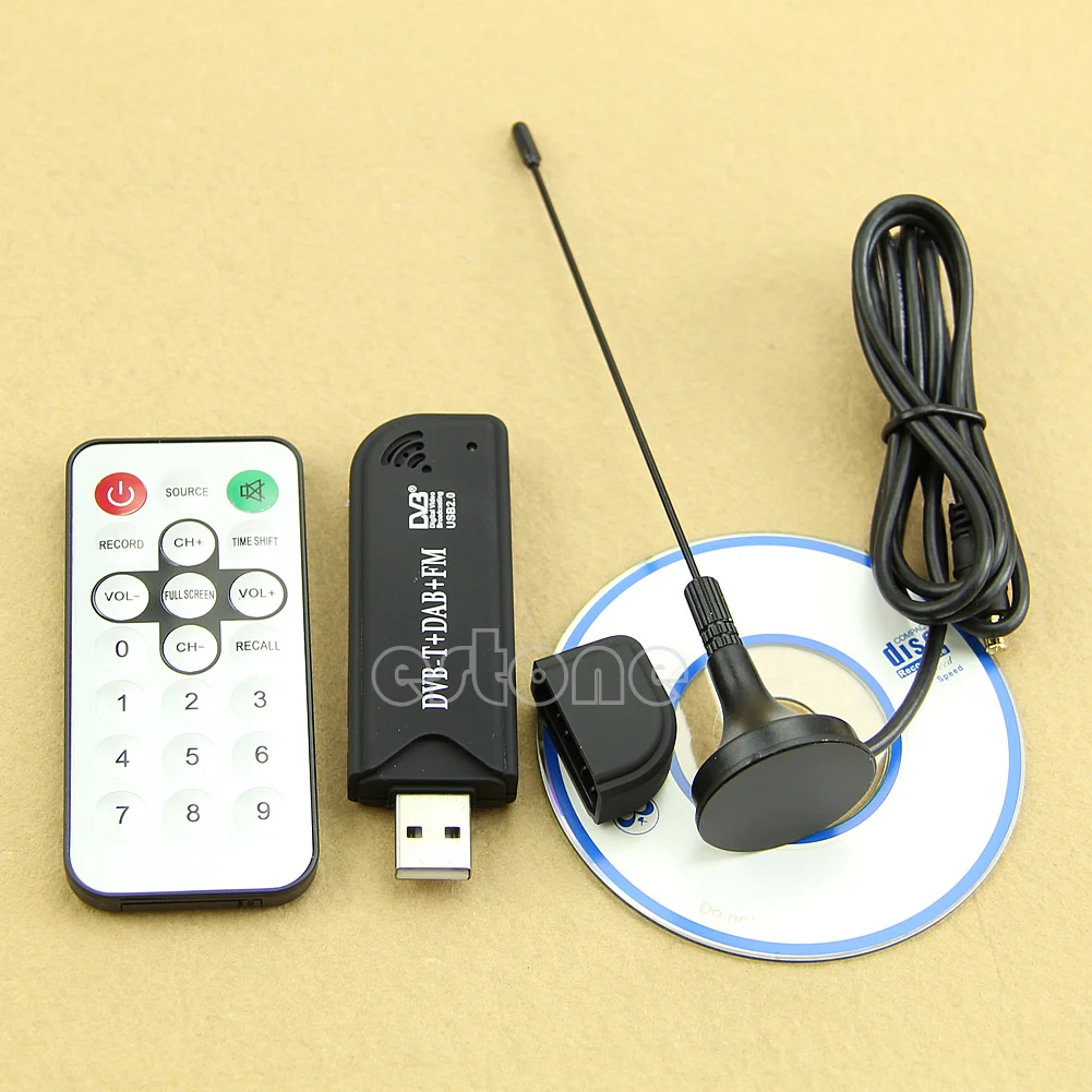 R91A Neuer RTL2832U USB2.0 Digital DVB-T SDR+DAB+FM HDTV TV Tuner Receiver Stick Image