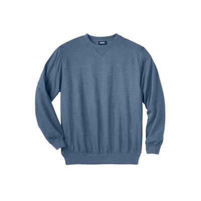 Men's Big & Tall Ultra-Light Comfort Fleece Sweatshirt by KingSize in Heather Slate Blue (Size 3XL)