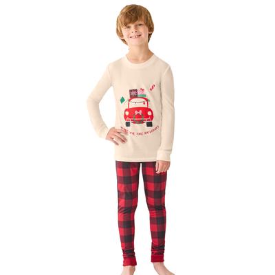 Plus Size Women's Dreams & Co. ® Kids Pajama Set by Dreams & Co. in Red Buffalo Plaid Car (Size 6/6X (S))