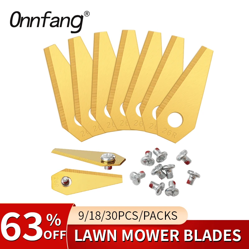 Onnfang Tools Lama per tosaerba di ricambio Lame in titanio in acciaio inossidabile Tosaerba robot per tosaerba robot Bosch Indego