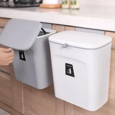Wall hanging trash can Kitchen cabinet door can hang household hanging sink with lid garbage collection bucket