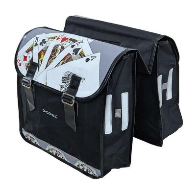 Fahrradtasche Doppel Gepäckträgertasche Tasche Seitentasche Gepäcktasche Fahrrad Schwarz Spielkarten Image