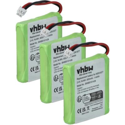 3x Akku kompatibel mit bt Verve 410 twin, 450 black, 450 quad, 450 schnurlos Festnetz Telefon (600 Image