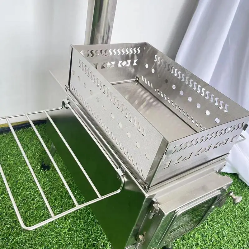 Sauna Stein halter Edelstahl Brennholz Sauna ofen liefert hitze beständige Holzkohle Feuer box Holzofen Sauna Stein korb Image