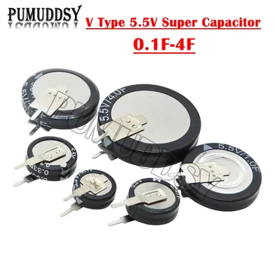 1 Stück V Typ 5,5 V Super kondensator 0,1 f 0,22 f 0,33 f 0,47 f 1f 1,5 f Knopf Farad Kondensator Image