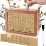 Cash Vault Wooden Savings Box Wooden Cash Saver Money Box Cash Vault Money Box 8 Stickers with Different Amounts