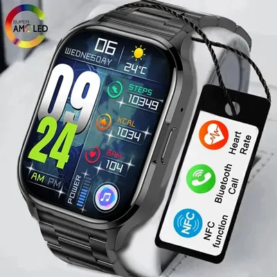 2024 New 2.01-inch Men's and Women's Bluetooth Call Couple Smart Watch Android Compatible Apple