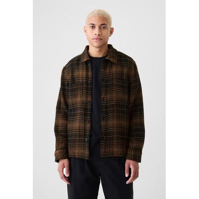 Gap Mens Brown Relaxed Textured Twill Shirt - Brown