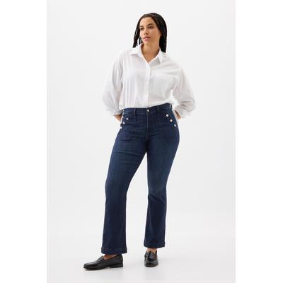 Gap Womens Blue Mid Rise Stretch Button Detail Bootcut Jeans - Blue
