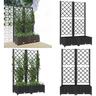 Jardinière avec treillis Noir 80x40x121,5 cm pp - jardinière de jardin - jardinières de jardin