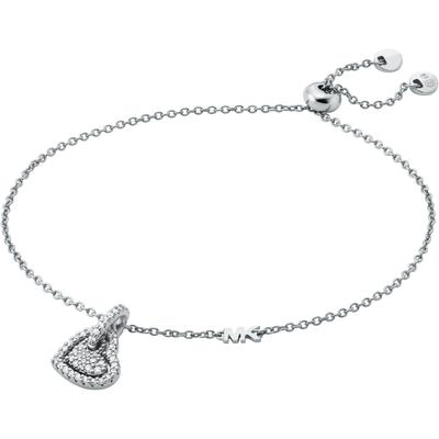 Armband MICHAEL KORS "Schmuck Geschenk Silber 925 Armkette Pavé Herz Charm, MKC1748CZ040", silber (silberfarben, kristal