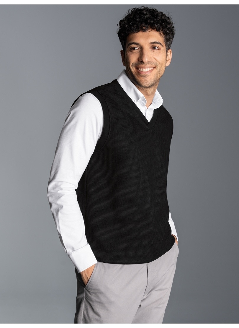 Pullunder TRIGEMA "TRIGEMA Pullunder in Waffeloptik", Herren, Gr. XXL, schwarz, 100% Baumwolle, Basic, Pullover Image