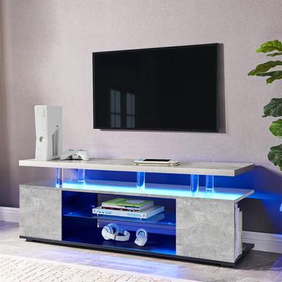 LED TV Stand Game Center with Sliding Drawer and Side Cabinet