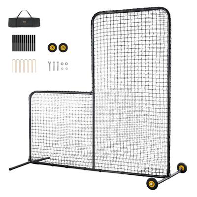 VEVOR L Screen Baseball for Batting Cage Body Protector Portable Batting Screen for Pitchers Protection