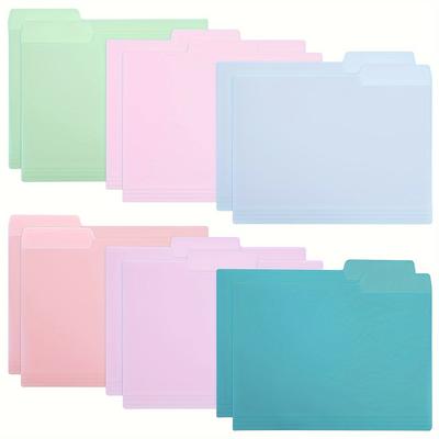 TEMU 18 Pcs 6 Pastel Colors, 1/3 Cut Tab Letter Size, 8.5 X 11.6 Inches Colored File Folders Classic Manila Folders Plastic Folders, Office Supplies File Folders