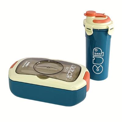 TEMU - Car Lunch Box Set With Water Bottle - Leakproof, Microwave-safe Bento Box For Students & Office Workers, Includes Cutlery