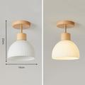Lampe suspendue à LED 3 couleurs source de lumière 18 cm nordique simple tête en bois style japonais éclairage de plafond e27 moderne simple montage encastré plafonnier luminaire couloir escalier
