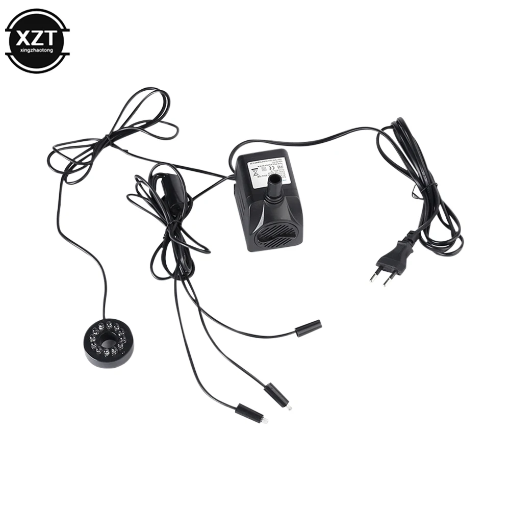 AC 220V 10W EU-Stecker Tauch wasserpumpe Aquarium Filter mit LED-Licht für Brunnen Aquarium Luft Fischteich Wasserpumpe Image