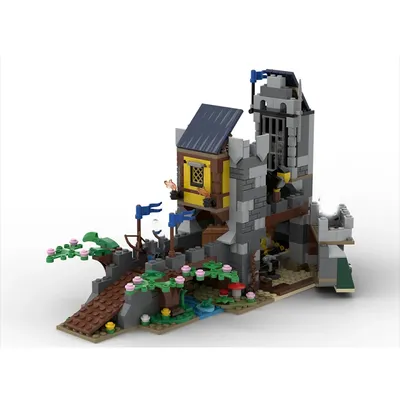 521 Stück mittelalterliche Wasserschlosssteine Festungsschloss Festung Bausteine Moc Black Eagle Image