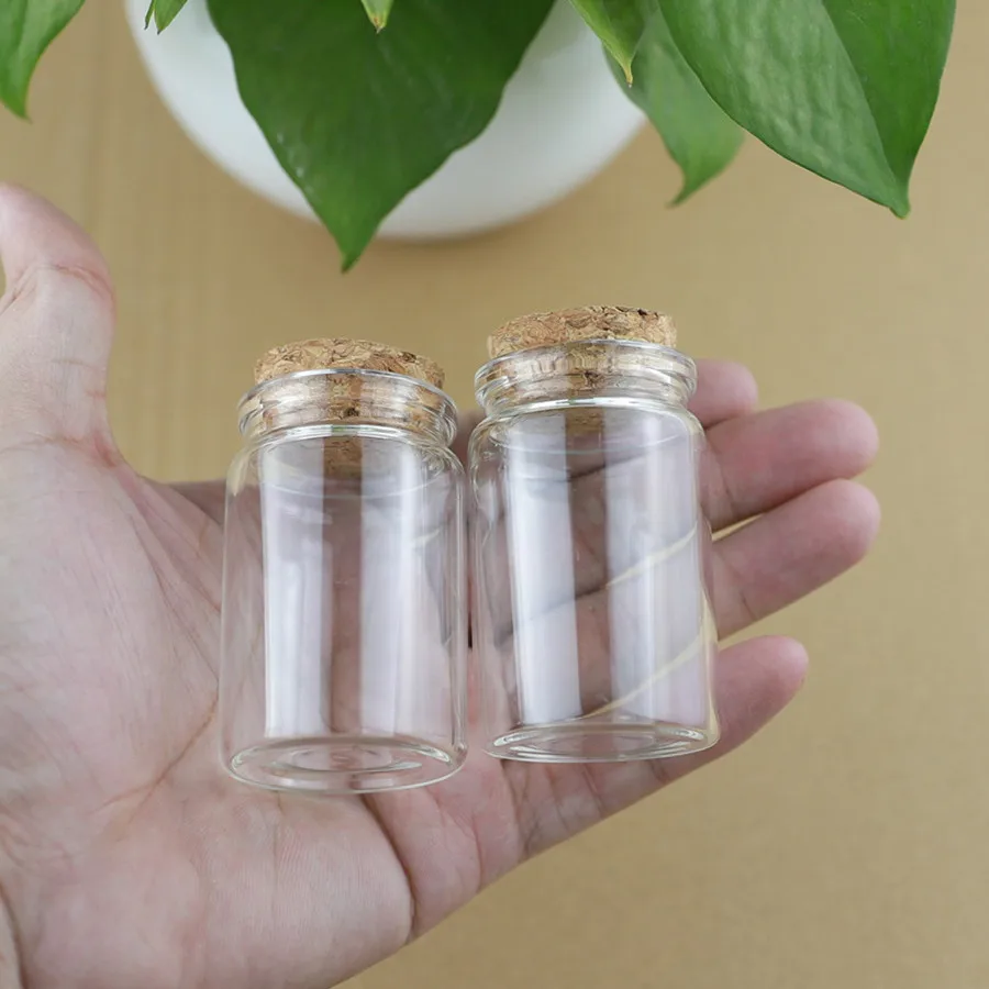 12 teile/los 25*37*60mm 40ml kleine Glasflasche Stopfen Vorrats glas Gewürz flasche Behälter winzige Gläser Fläschchen Kork flasche Image
