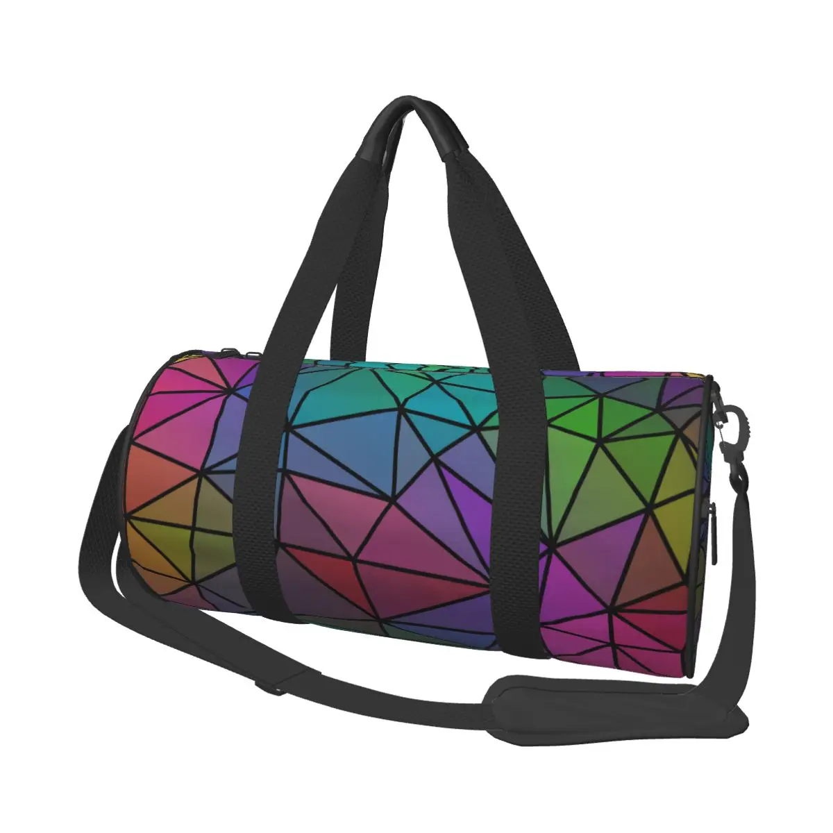 Geometrische bunte Sporttasche Mode Kunst Reise Sporttaschen männlich weiblich Design große Kapazität Spaß Fitness Tasche wasserdichte Handtaschen Image
