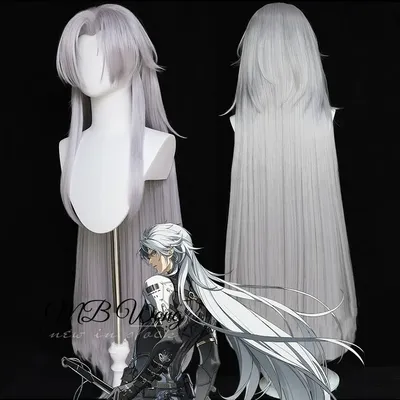 Neues Spiel Wuthering Wellen Calcharo Cosplay staubige blaue Perücke 120cm lange Stil Haare Image