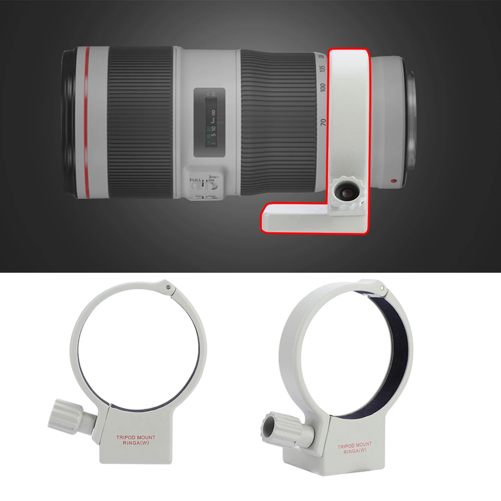 Objektiv Stativ halterung Aluminium legierung Kamera Objektiv Stativ halterung Kragen ring für Canon 70-200mm f4/f4l ist USB-Objektiv Stativ Ring halterung Image