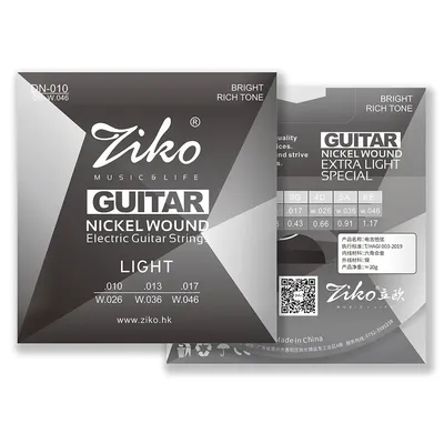 Ziko DN-010 E-Gitarre String snickel Wunde Hexangon Legierung Kern Gitarren saite E-Gitarre Saiten teile Zubehör