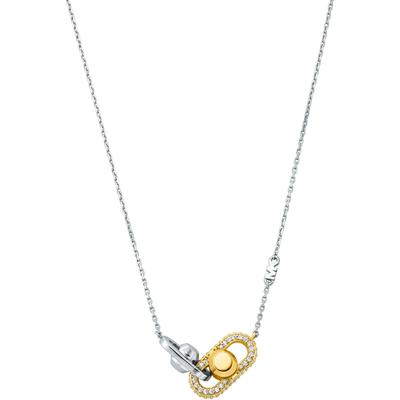 Kette mit Anhänger MICHAEL KORS "Schmuck Geschenk Silber 925 Halskette Astor Link, MKC1734CZ931", gold (silberfarben, ge