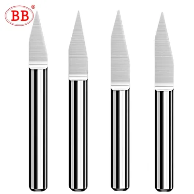 BB Flat Bottom Engraving Bits CNC Carving Tungsten Carbide Router PCB Wood Acrylic Plastic 3D