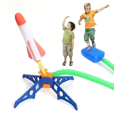 Kids Outdoor Rocket Foot Pump Outdoor Air Pressing Soaring Rocket Suit Jumps Air Powered Rocket