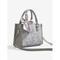 Elegante silberne Handtasche mit Blumenprägung und übergroßer Schleife für Damen vielseitige Umhängetasche für Abendveranstaltungen und den täglichen Gebrauch