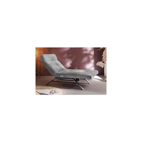 KAWOLA Liege AMERIVA Sessel Relaxliege Velvet grau Fuß chrome